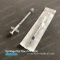 Plastic Syringe for Vaccine 1ml